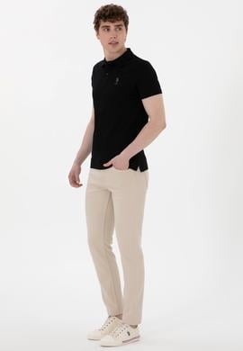Erkek Slim Fit Polo Yaka Siyah Basic Tişört - 50298011001