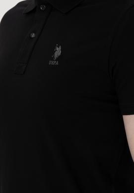 Erkek Slim Fit Polo Yaka Siyah Basic Tişört - 50298011001