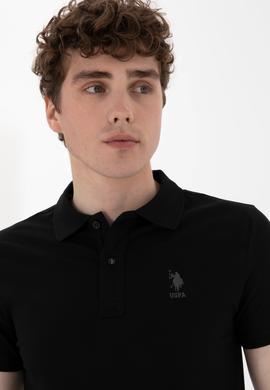 Erkek Slim Fit Polo Yaka Siyah Basic Tişört - 50298011001