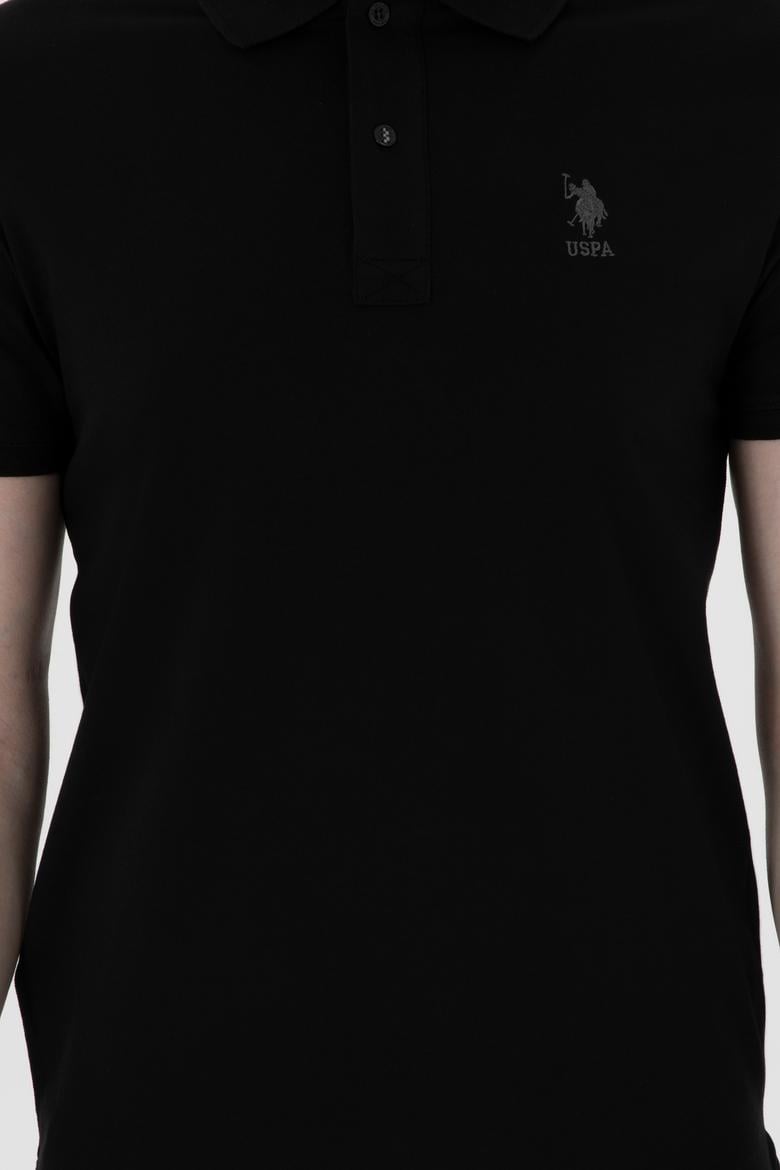 Erkek Slim Fit Polo Yaka Siyah Basic Tişört - 50298011001