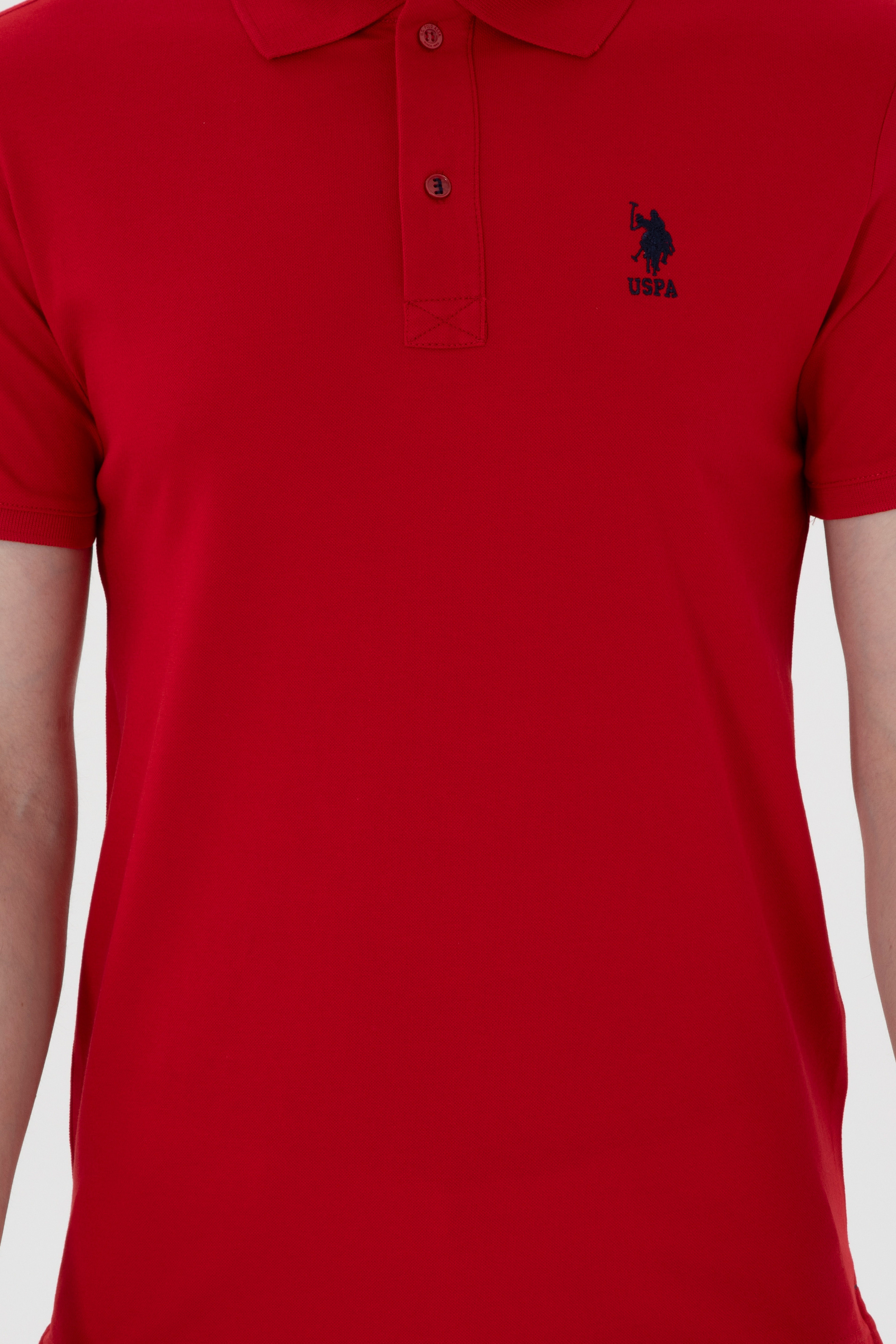 Erkek Slim Fit Polo Yaka Kırmızı Basic Tişört