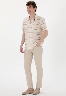 Erkek Krem Kısa Kollu Gömlek - 50299917009
