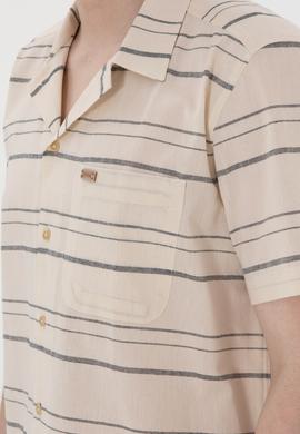 Erkek Krem Kısa Kollu Gömlek - 50299917009