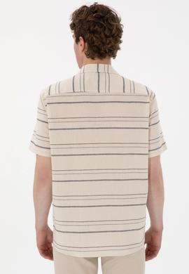 Erkek Krem Kısa Kollu Gömlek - 50299917009
