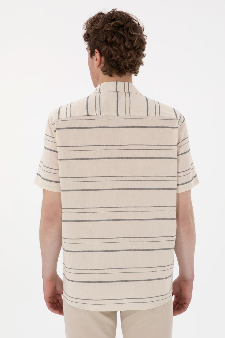 Erkek Krem Kısa Kollu Gömlek - 50299917009