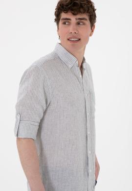 Erkek Su Yeşili Uzun Kollu Gömlek - 50299595025