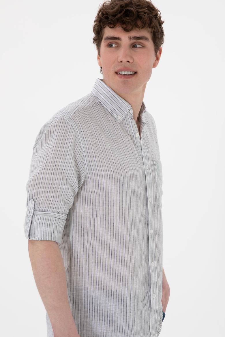 Erkek Su Yeşili Uzun Kollu Gömlek - 50299595025