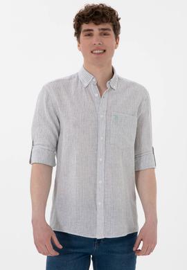 Erkek Su Yeşili Uzun Kollu Gömlek - 50299595025