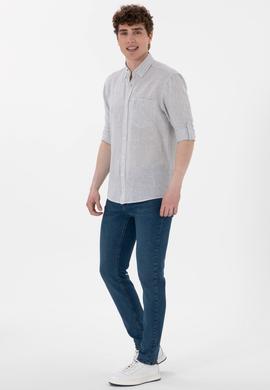 Erkek Su Yeşili Uzun Kollu Gömlek - 50299595025