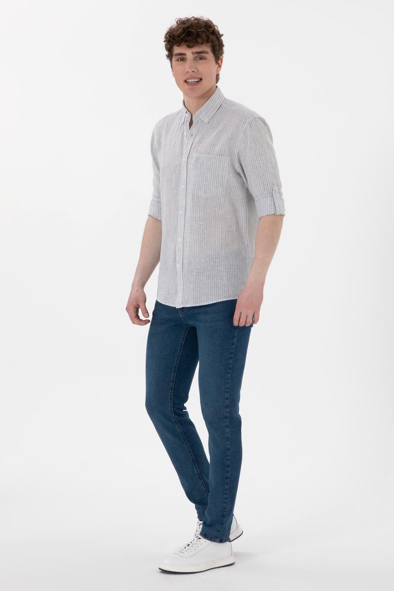 Erkek Su Yeşili Uzun Kollu Gömlek - 50299595025