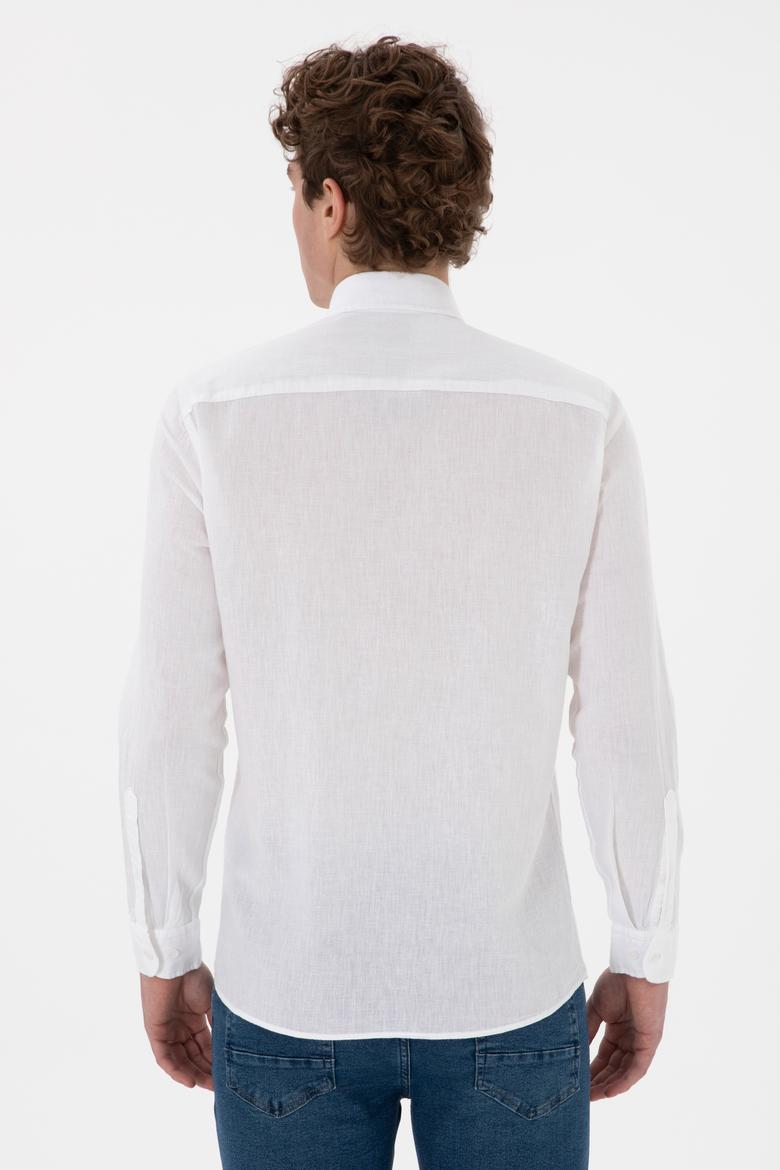 Erkek Beyaz Uzun Kollu Gömlek - 50299815013