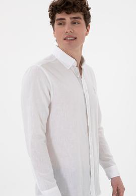 Erkek Beyaz Uzun Kollu Gömlek - 50299815013