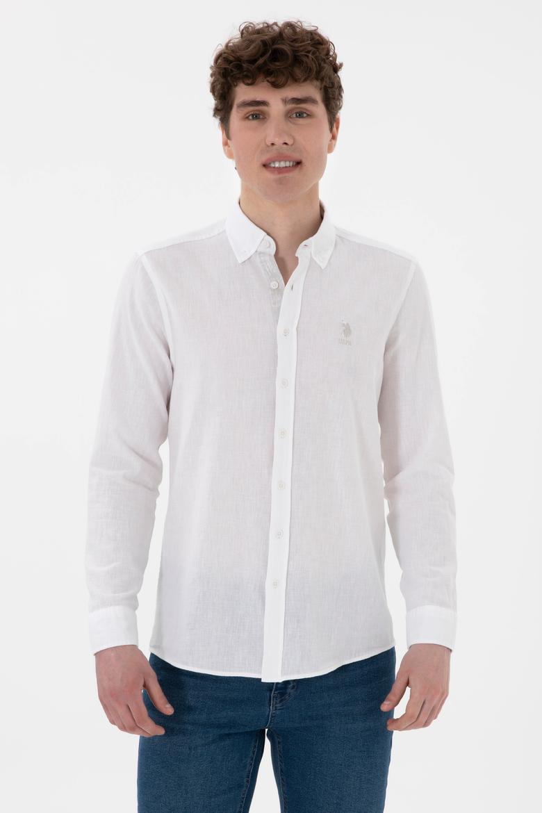 Erkek Beyaz Uzun Kollu Gömlek