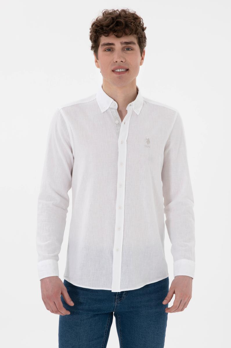 Erkek Beyaz Uzun Kollu Gömlek