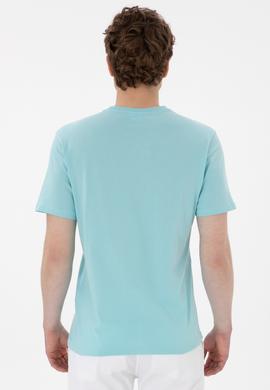 Erkek Regular Fit Bisiklet Yaka Aqua Tişört - 50300382028