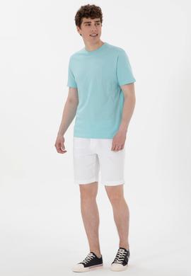 Erkek Regular Fit Bisiklet Yaka Aqua Tişört - 50300382028
