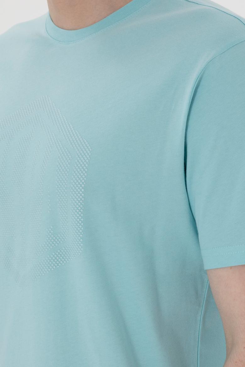 Erkek Regular Fit Bisiklet Yaka Aqua Tişört - 50300382028