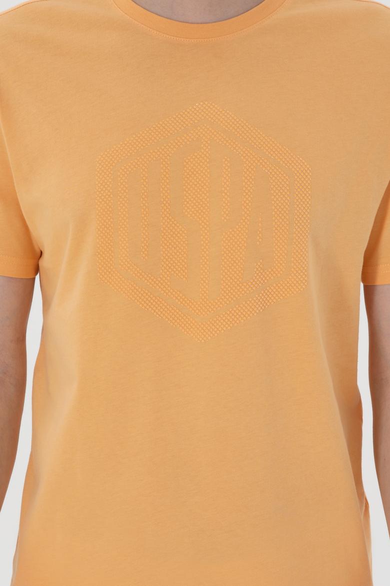 Erkek Regular Fit Bisiklet Yaka Turuncu Tişört - 50300382011