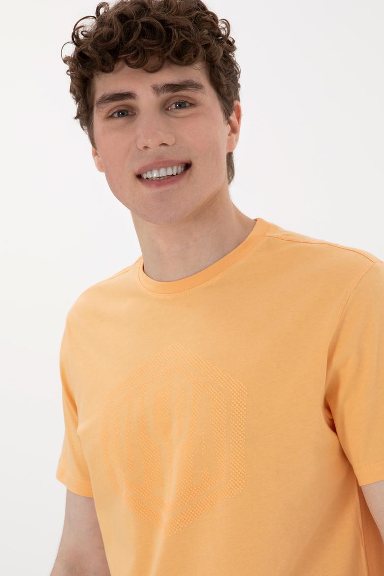 Erkek Regular Fit Bisiklet Yaka Turuncu Tişört - 50300382011