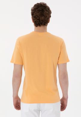 Erkek Regular Fit Bisiklet Yaka Turuncu Tişört - 50300382011
