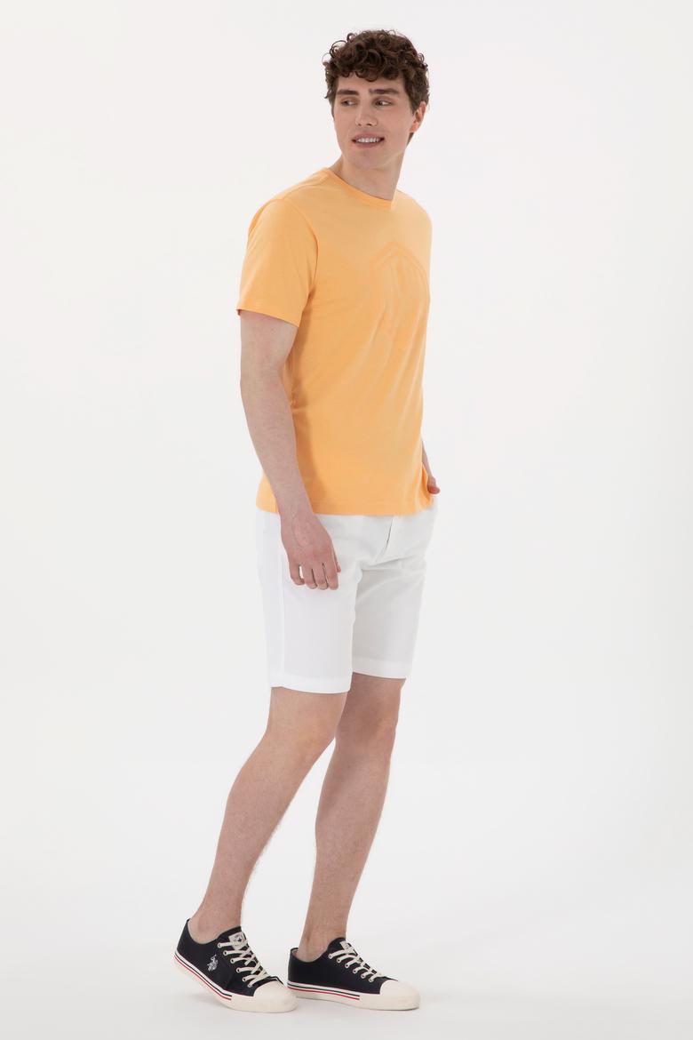 Erkek Regular Fit Bisiklet Yaka Turuncu Tişört - 50300382011