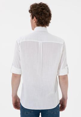 Erkek Beyaz Uzun Kollu Gömlek - 50299326009