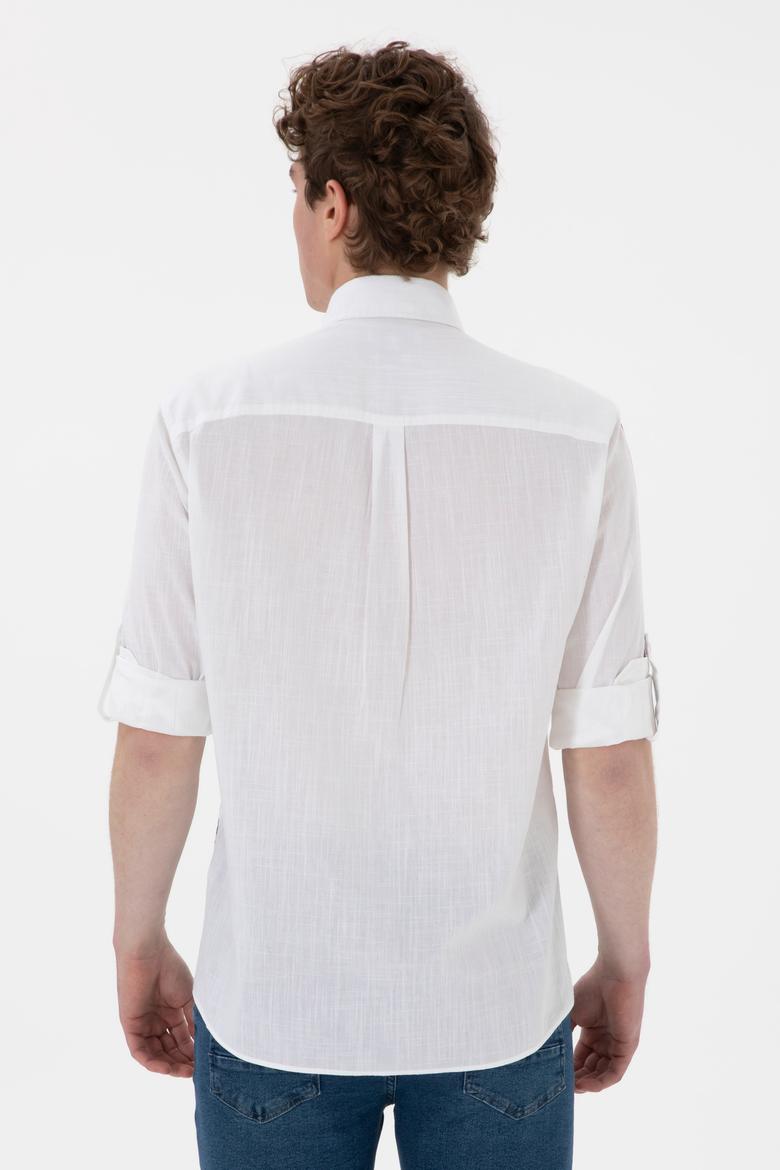 Erkek Beyaz Uzun Kollu Gömlek - 50299326009