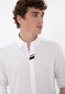 Erkek Beyaz Uzun Kollu Gömlek - 50299326009