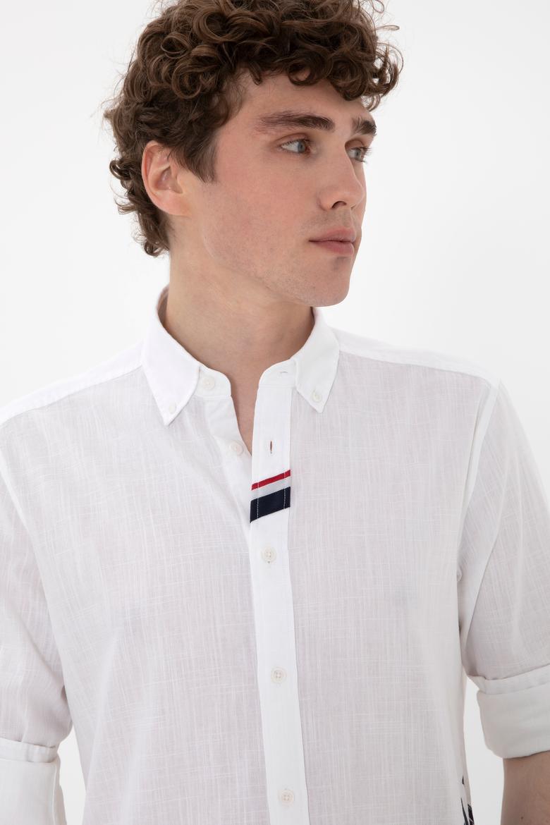 Erkek Beyaz Uzun Kollu Gömlek - 50299326009