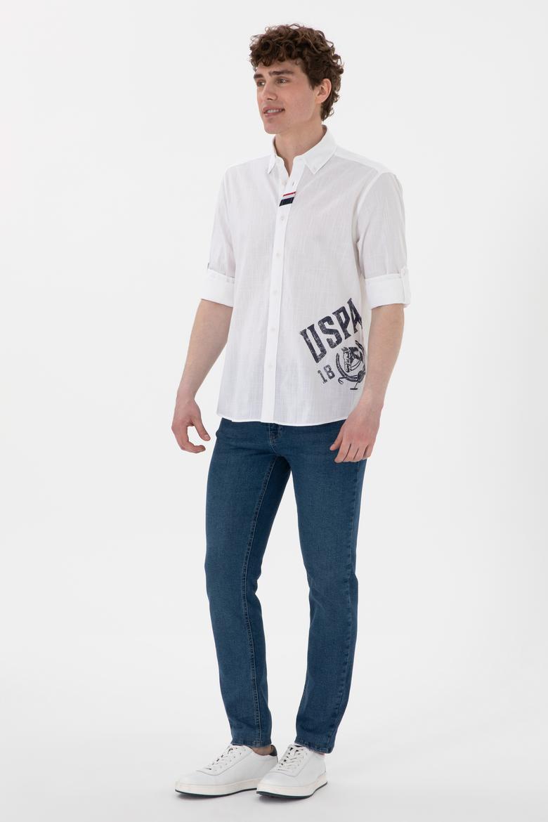 Erkek Beyaz Uzun Kollu Gömlek - 50299326009