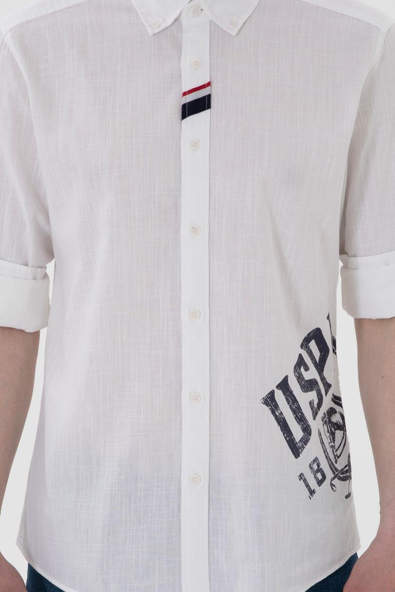 Erkek Beyaz Uzun Kollu Gömlek - 50299326009