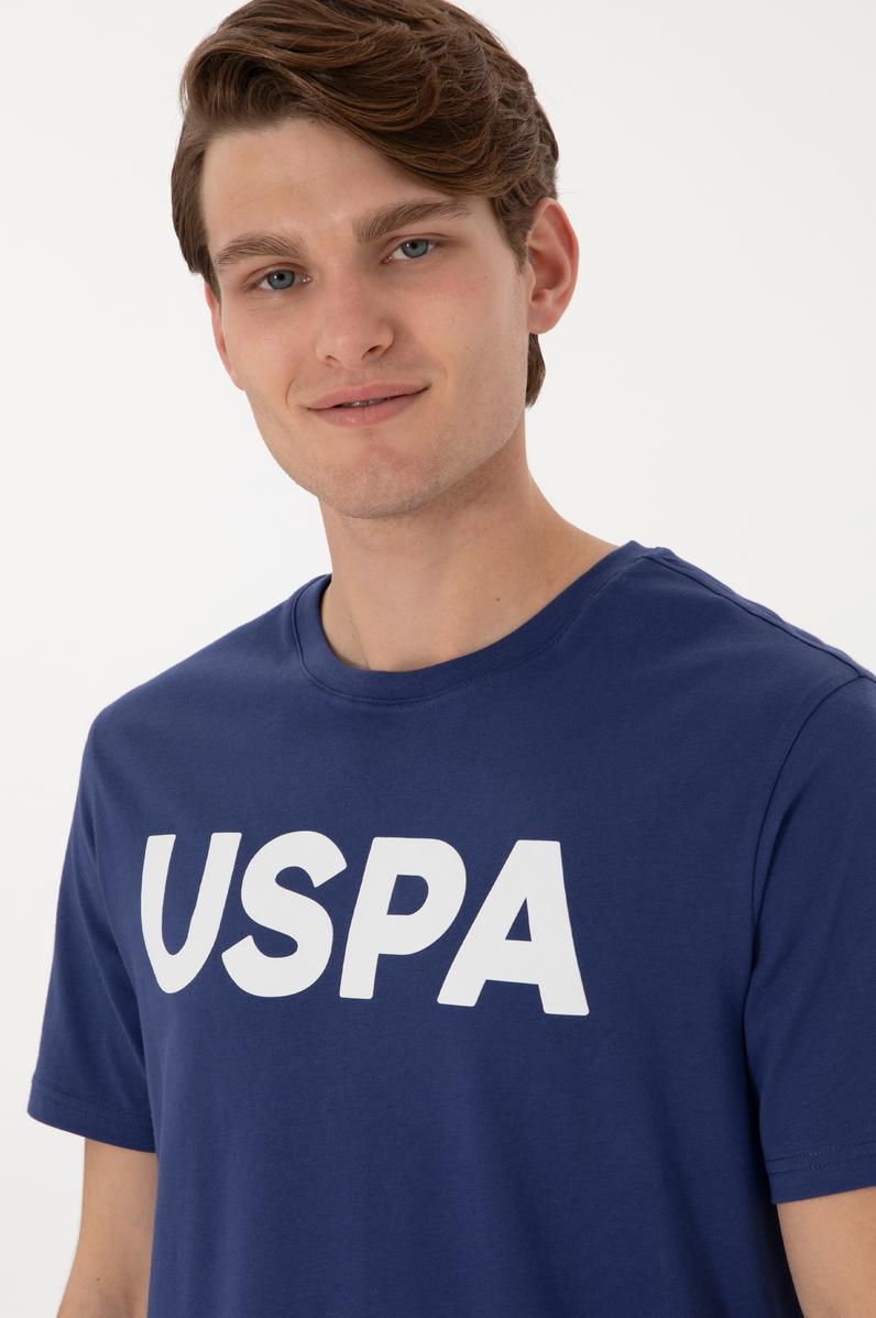 Erkek Regular Fit Bisiklet Yaka Açık Lacivert Basic Tişört