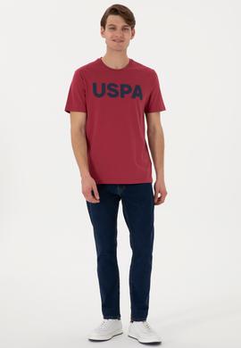 Erkek Regular Fit Bisiklet Yaka Vişne Basic Tişört - 50297988229