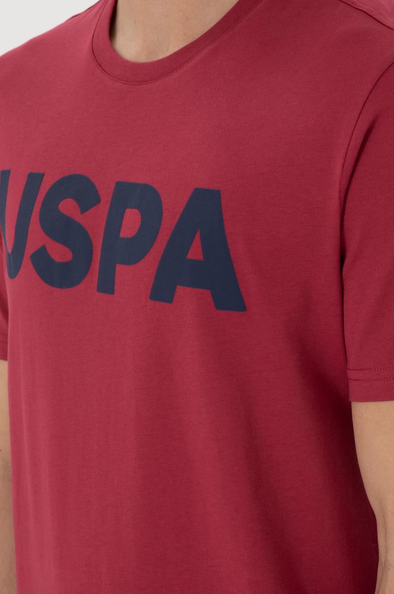 Erkek Regular Fit Bisiklet Yaka Vişne Basic Tişört