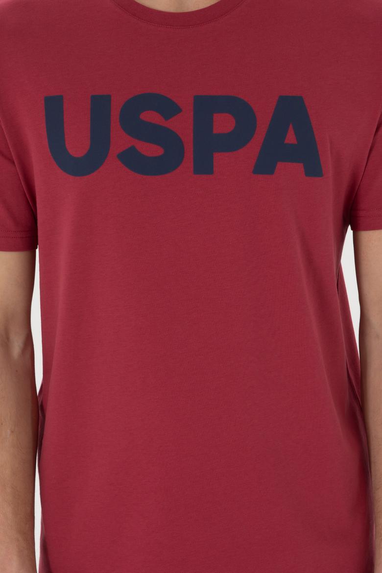 Erkek Regular Fit Bisiklet Yaka Vişne Basic Tişört - 50297988229