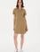 Kadın Haki Polo Yaka Mini Boy Örme Elbise