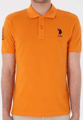Erkek Slim Fit Polo Yaka Turuncu Basic Tişört - 50305929096