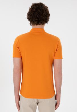 Erkek Slim Fit Polo Yaka Turuncu Basic Tişört - 50305929096