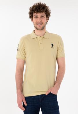 Erkek Slim Fit Polo Yaka Açık Haki Basic Tişört - 50305929178