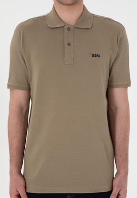 Erkek Regular Fit Polo Yaka Haki Basic Tişört - 50306007151