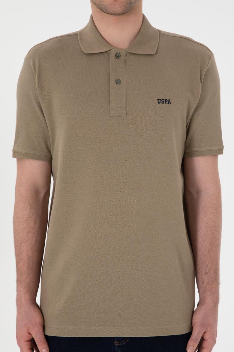 Erkek Regular Fit Polo Yaka Haki Basic Tişört - 50306007151