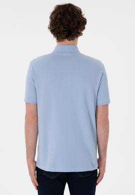 Erkek Regular Fit Polo Yaka Açık Mavi Basic Tişört - 50306007060