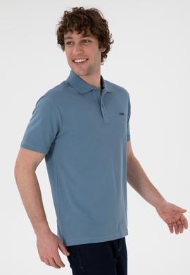 Erkek Regular Fit Polo Yaka Koyu Mavi Basic Tişört - 50306007047