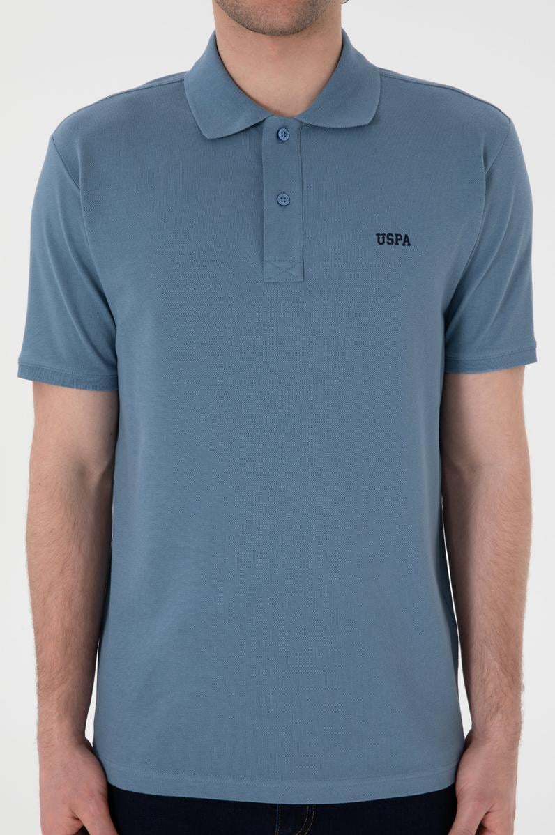 Erkek Regular Fit Polo Yaka Koyu Mavi Basic Tişört