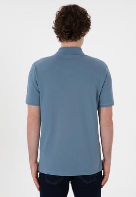 Erkek Regular Fit Polo Yaka Koyu Mavi Basic Tişört - 50306007047