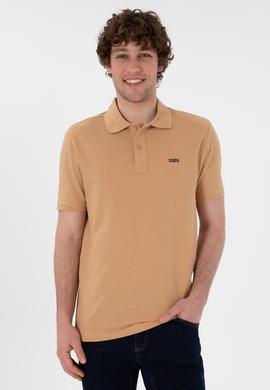Erkek Regular Fit Polo Yaka Camel Basic Tişört - 50306007358
