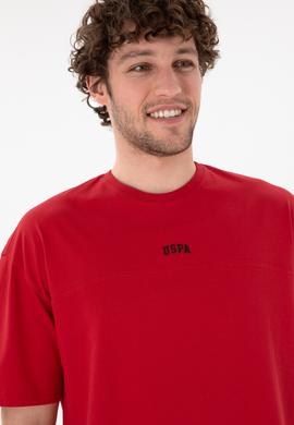 Erkek Comfort Fit Bisiklet Yaka Kırmızı Tişört - 50306017050