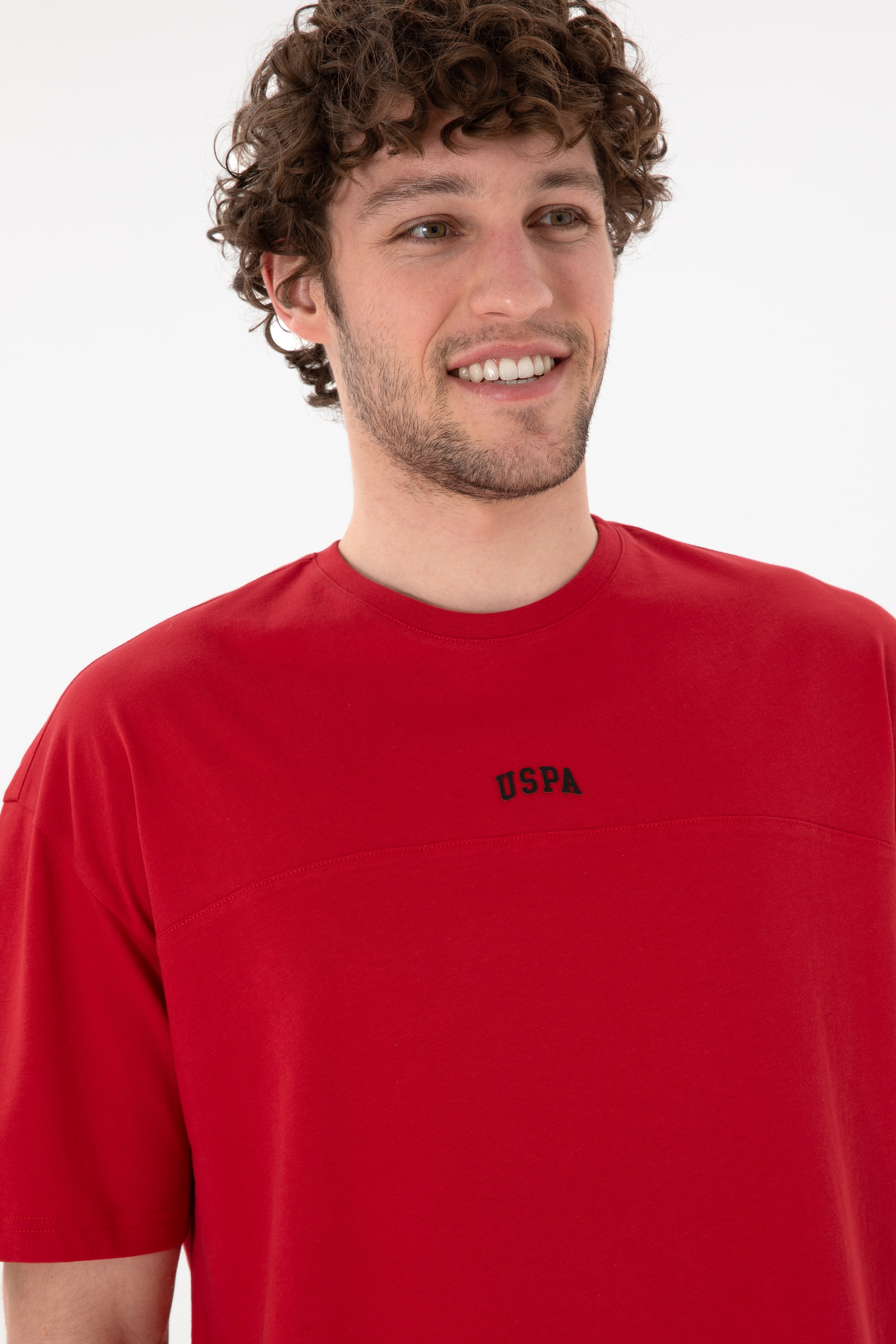 Erkek Comfort Fit Bisiklet Yaka Kırmızı Tişört - Image 3