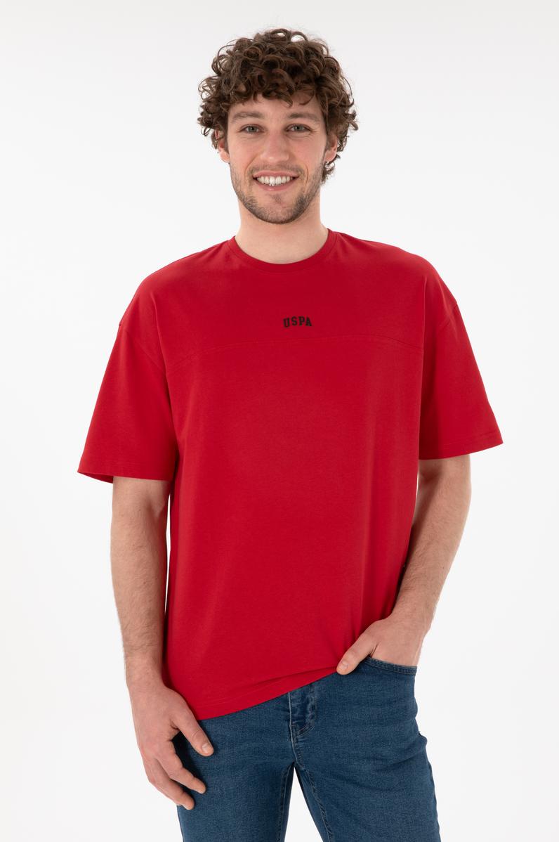 Erkek Comfort Fit Bisiklet Yaka Kırmızı Tişört