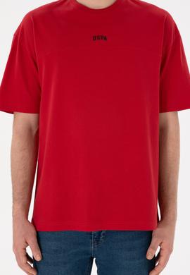 Erkek Comfort Fit Bisiklet Yaka Kırmızı Tişört - 50306017050